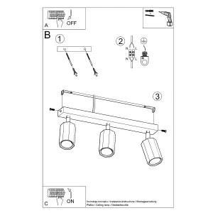 Zake Wood Bronze 3 Light Classic Ceiling Light