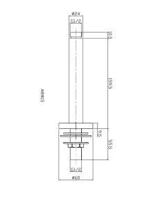 Round Ceiling Mount Shower Arm 150mm - Brushed Brass