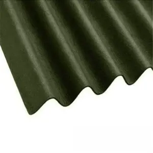 PACK OF 5 (Total 5 Units) - Premium Corrugated 3mm Thick Bitumen Green Roof Sheets - 2000mm x 950mm