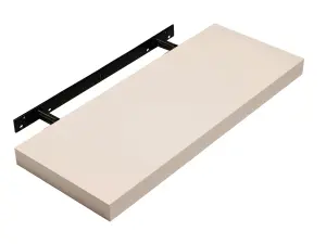 600mm floating hudson shelf kit, cream high gloss