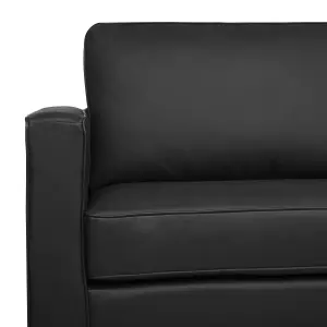 3 Seater Leather Sofa Black SAVALEN