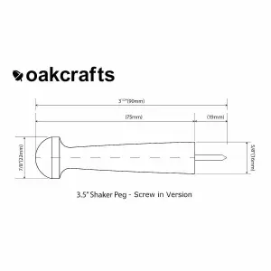 Oakcrafts - Birch Shaker Peg - Screw in Version 3.5" / 90mm (Pack of 20)