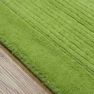 Green Simple and Stylish Wool Modern Plain Handmade Rug for Living Room and Bedroom-68 X 240cm (Runner)