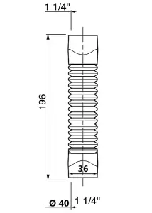 Wirquin 1 1/4" (5/4") Female-Female Solvent Weld Flexible Elbow 196mm Long Connection