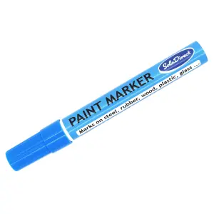 Oil-based Paint Marker Pen Permanent for Tyres Rubber Stone Leather Fabric Plastic Glass (Blue)