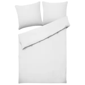 Duvet Cover Set AVONDALE 155 x 220 cm Cotton Sateen White