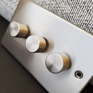 Satin / Brushed Chrome 1 Gang 20A DP Switch With Flex - White Trim - SE Home