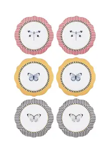 Rozi Mystique Collection Porcelain Side Plates, Set of 6