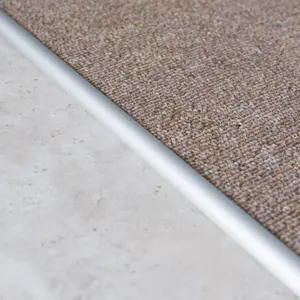 Anodised aluminium single edge carpet profile cover strip door floor bar trim 1000mm x 10mm C07 silver