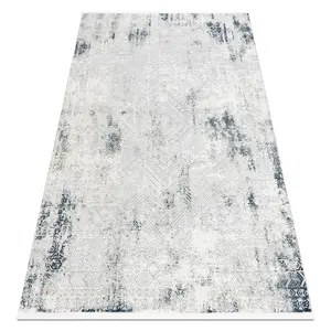 Modern carpet DUKE 51558 cream / blue - Geometric vintage structured,  180x270 cm