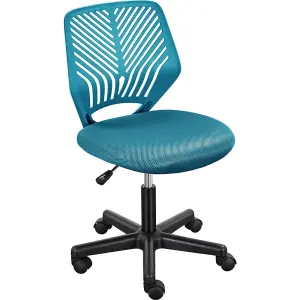 Yaheetech Ergonomic Armless Mesh Office Chair - Turquoise