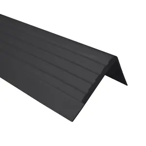 Stair non anti slip nosing rubber angle step edge PVC RF 90cm black