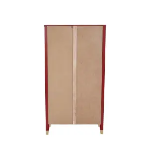 Palazzi Bookcase H127 W69 D25cm - Red