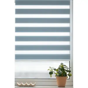 Elin Corded Light blue Striped Day & night Roller Blind (W)160cm (L)180cm