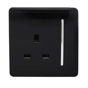 Trendiswitch Black 1 Gang 13 Amp Switched Socket