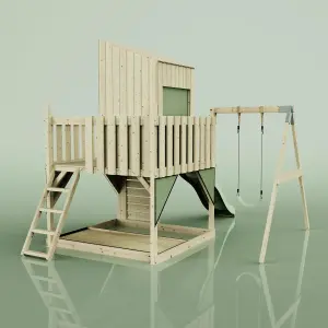 PolarPlay Kids Climbing Tower & Playhouse with Swing and Slide - Swing Destin Sage