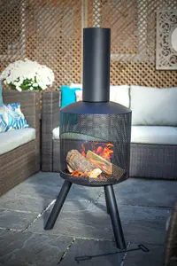 La Hacienda Santana Chimenea Fireplace Firepit Perforated Steel Garden Heater