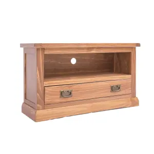 Tirolo Lacquered 1 Drawer TV Cabinet Brass Drop Handle