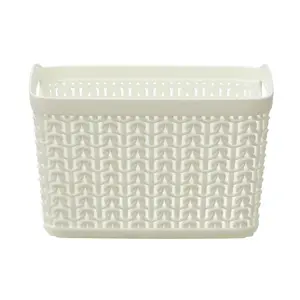 Knit Loop Storage Baskets (Set of 3) White