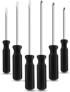 6pk Phillips Screwdriver Set - 3.4mm, 4.5mm Non-Slip Grip Screwdrivers - Electrical Screwdriver Sets - Electricians Screwdriver