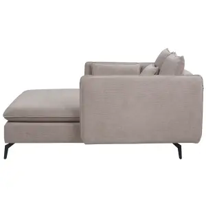 Fabric Chaise Lounge Taupe CHARMES