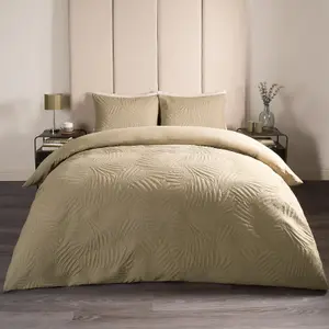 Leaf Duvet Cover Set with Pillowcase Pinsonic Bedding Set Quilt, Sage - Single