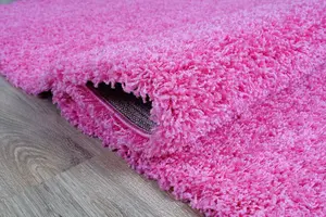 Modern Extra Large Small Soft 5cm Shaggy Non Slip Bedroom Living Room Carpet Runner Area Rug - Pink 60 x 110 cm