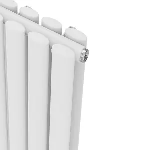 Right Radiators 1800x472mm Vertical Double Oval Column Designer Radiator White