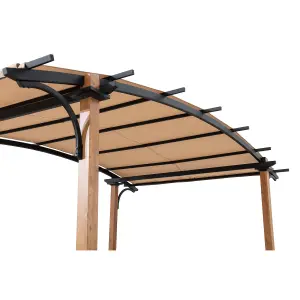 Sunjoy Pergola SKUTA - 406cm x 259cm  Steel  Natural Wood Looking Finish