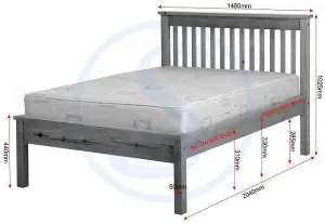 Monaco Double Bed Low Foot End Bed Frame in White