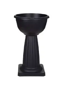 Black Venetian Jardiniere Plant Pot Round Plastic Pedestal Flower Planter Bowl