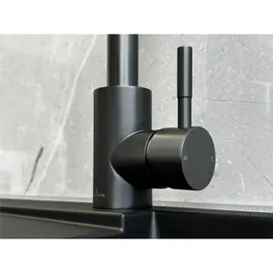 Reginox Gunmetal Stainless Steel Kitchen Sink Tap SALINA GUNMETAL Square Neck Deck Mounted