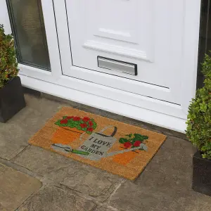 Eco-Friendly Latex Backed Coir Door Mat, I Love My Garden