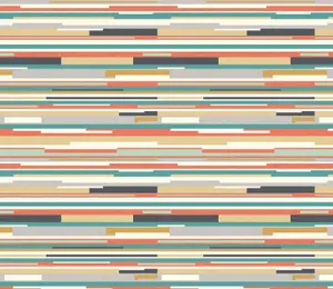 Hoopla Walls Horizontal Stripe Orange & Blue 10m Wallpaper Matt Smooth