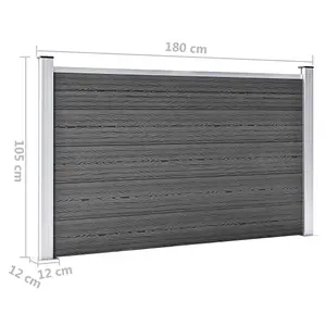 Berkfield Fence Panel WPC 180x105 cm Black