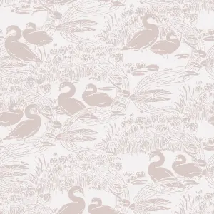 Laura Ashley Swans Grey Animal Smooth Wallpaper