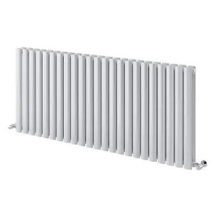 Kensington White Double Horizontal Radiator - 600x1360mm