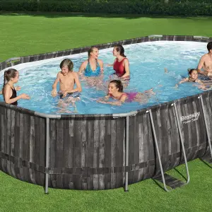 Bestway Power Steel Oval 24ft x 12ft x 52" Above Ground Swimming Pool