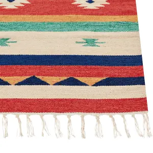 Cotton Kilim Rug 200 x 300 cm Multicolour MARGARA