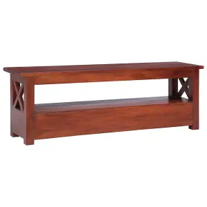 Berkfield TV Cabinet Brown 115x30x40 cm Solid Mahogany Wood