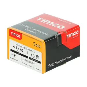 TIMCO Solo Countersunk Silver Woodscrews - 4.5 x 40 (200pcs)