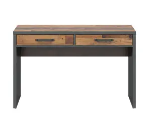 Desk Industrial Computer Home Study 2 Drawers Grey / Pine Effect Weston