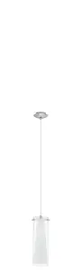 Pendant Ceiling Light Chrome Plated Clear White Glass Opal Shade Matt Bulb E27 1x60W