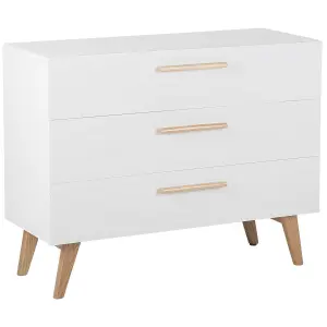 Beliani Scandinavian 3 Drawer Chest White SALEM