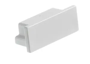 MK White 40mm x 16mm Trunking end cap