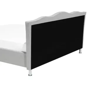 Fabric EU King Size Ottoman Bed Grey METZ