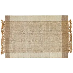 Jute Area Rug 200 x 300 cm Beige DEDEMLI