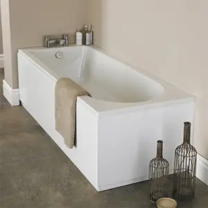 Nes Home Single 1800mm White Ended Rectangular Bath 1800mm x 800mm - Acrylic