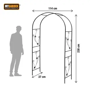 Metal Garden Arch Traditional Archway Climbing Plants Support Outdoor Trellis