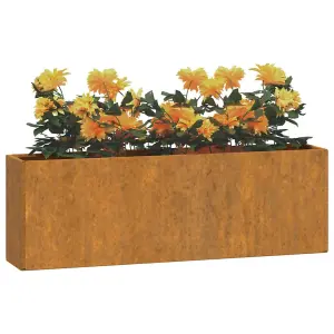 Berkfield Wall Planters 2 pcs Rusty Corten Steel 53x10x17 cm